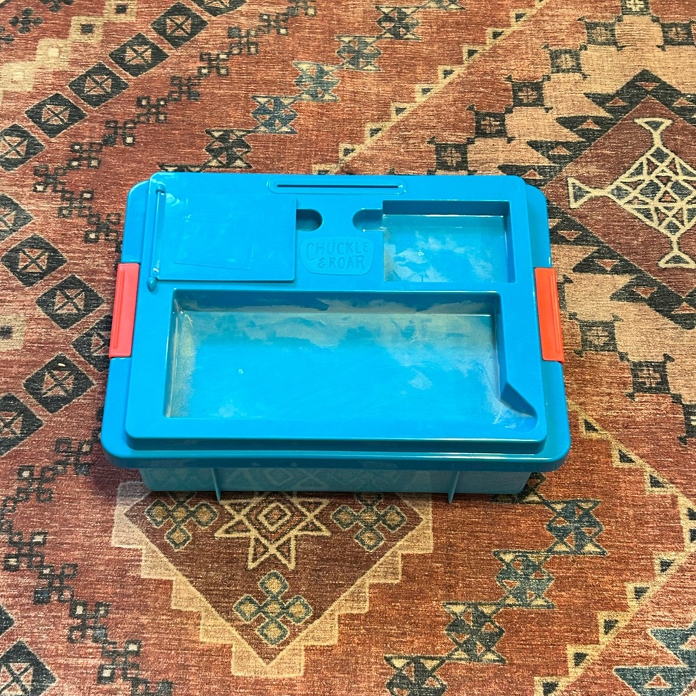 Blue Toy Organizer with Red Highlights